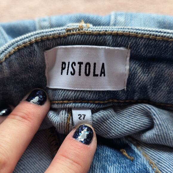 Pistola women wide straight Leg Jeans size 27 Revolve Anthropologie trendy blue - Picture 8 of 15